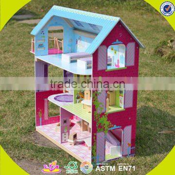 Wholesale Wooden Dollhouse Toy for Children, Lovely Wooden Dollhouse Toy, Popular Wooden Dollhouse Toy for Kids W06A104 photo-5