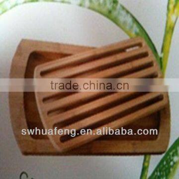 bathroom hanging bamboo stripe soap box with water channel