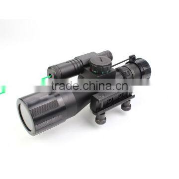 Compact 2.5-10X40 Riflescope Red Green Mil-Dot Reticle Attached Green Laser With Standard Weaver Rail Mount photo-6