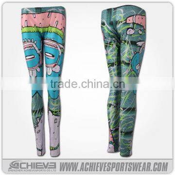 2017Hot Style Customized Sublimated Printing High Waisted Yoga Leggings photo-6