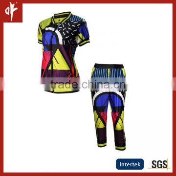 ladies colorful sublimation sports suit , sublimation running suit , outdoor shirt