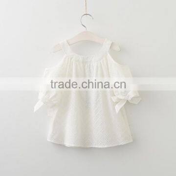 High Quality Girls off Shoulder Tops and Blouses With Bow Half Sleeves photo-2