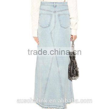 Best Selling Autumn Ladies Long Denim Skirts Pattern Customized photo-4