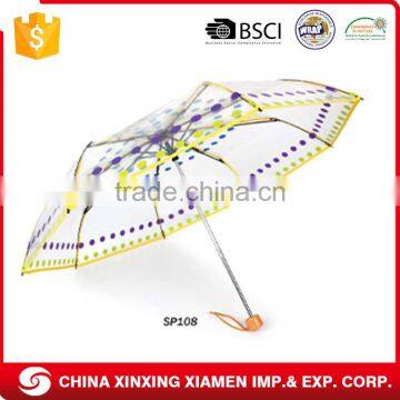 Manual Open Waterproof Fold Custom Beach Transparent Umbrella Factory For Outdoor