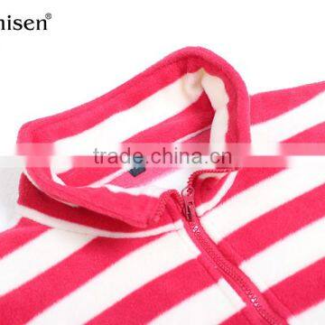 2017 Hot Sale Collar Red Half Zipper Plaids Fleece Ladies Shirt photo-4