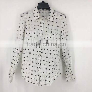 Ladies garment stock lot stars full print branded shirt