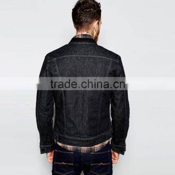 Latest Design Black Plain Collar With Fur Jacket Two Pocket for Men photo-2