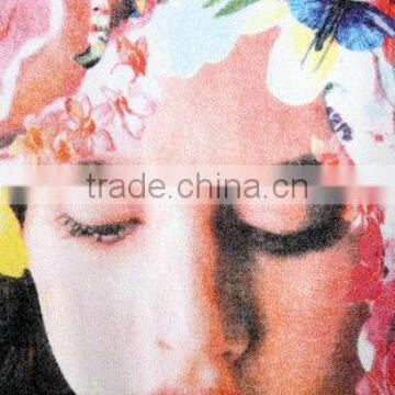 Ladies Fashion Printing Leakage Shoulder BlouseT-shirt photo-2