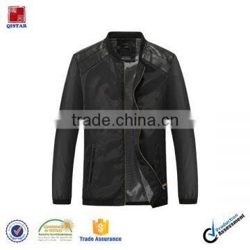 Cheap Price Mens Lightweight Ready Made Stock Bomber Jacket/ Slim Fit Black Sport Jacket without Hood