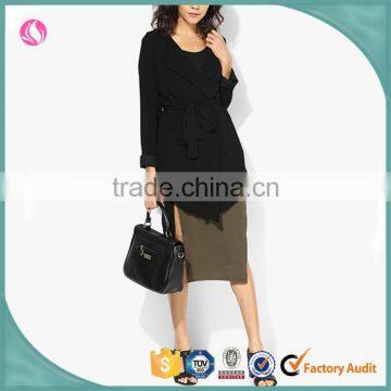 Custom Wholesale Elegant Woman Long Jacket Black Parka Women Winter Coats Latest Apparel photo-4