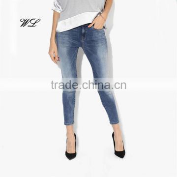 Ladies Jeans Top Design Women Denim Fabric Custom Box Jean Trousers