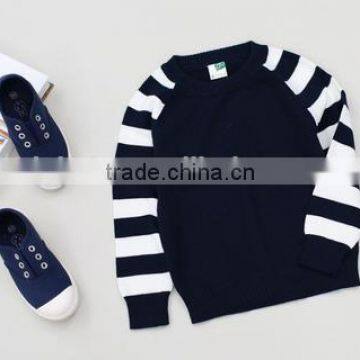 British Style Kid Round-Neck Design Top Neutral Children Autumn Sweaters Stripes Childrens Sweaters photo-2