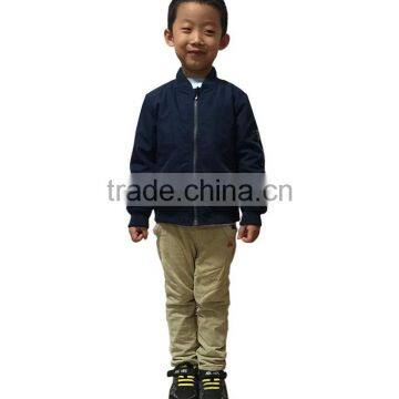 Custom Wholesale Plain Zip Front Bomber Jacket For Children