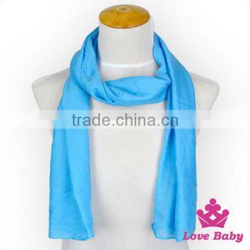 Wholesale Soft and Comfortabl Blue Plain Color Kids Inner Cotton Child Scarves photo-2