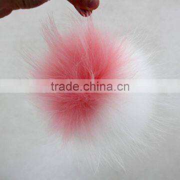 Myfur Customized Bi-color Dyed Raccoon Fur Bobble For Hat Accessory Pom Poms photo-3