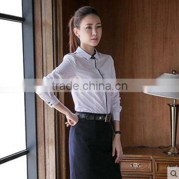 custom beautiful latest formal office lady white blouse uniform new blouse design