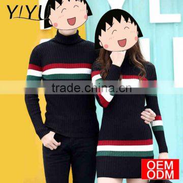 High Quality Winter Black Thick Tight Fit Turtleneck Couple Sweater photo-2
