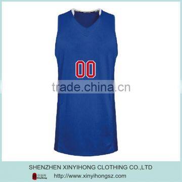 custom basketballs jersey sublimated printing Logo Reversible blue