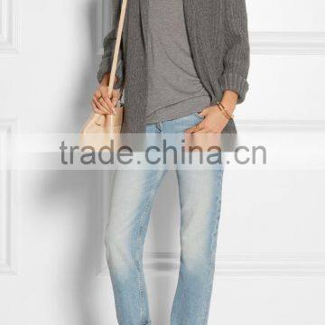 Ladies 2017 New Style Classic Design Ribbed Long Knitted Sweater Cashmere Oversized Cardigan photo-4