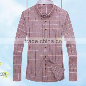 Korean business casual cotton plaid shirt ironing cotton thin slim Mens Long Sleeve Shirt