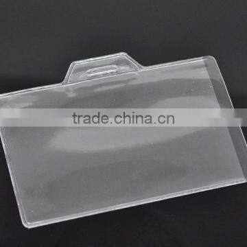 High Quality Clear Horizontal Plastic Bank Student ID Card Holder For Sale