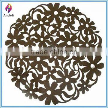 Laser cutting wholesale felt placemats with flower