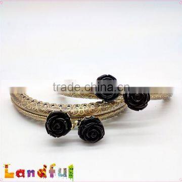 8.5cm Flower Antique Brass Engraving Sewing Handbag Rose Metal Purse Frame photo-4