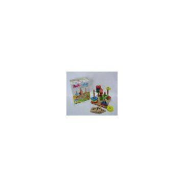 Intelligence Geometric Shapes 5 Columns Wooden Puzzle Toys for Cognitive Ability / Balance