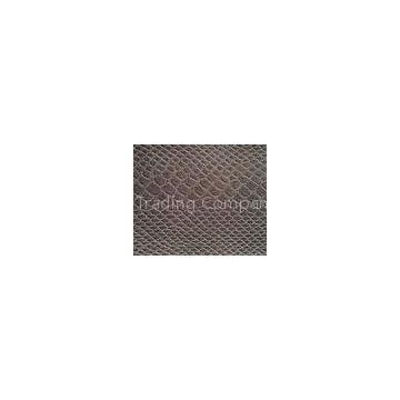 Grey Faux Leather Fabric For Handbags , Faux crocodileLeather Fabric