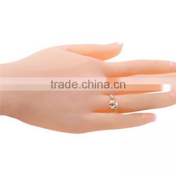 Gold-plated Rhinestone Moon and star Finger Ring