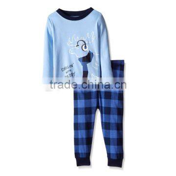 Soft cotton infant christmas reindeer pajamas for children