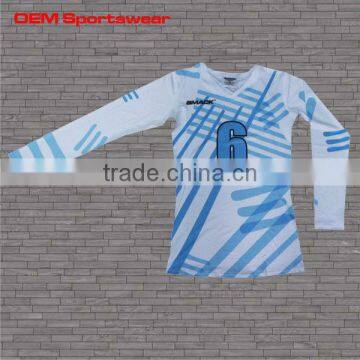 High quality sublimation volleyball jersey long sleeve