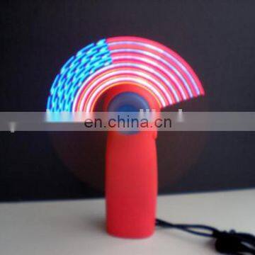 high quality portable mini LED fan flashing message for promotion