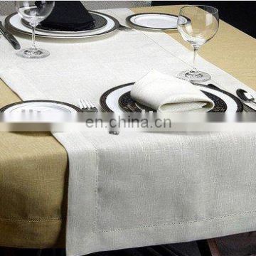 table runner with dot hemstitch