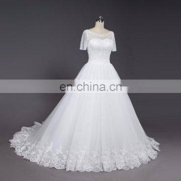 Design Your Own Wedding Dress New Arrivals White Lace Appliques A Line Wedding Gown photo-2