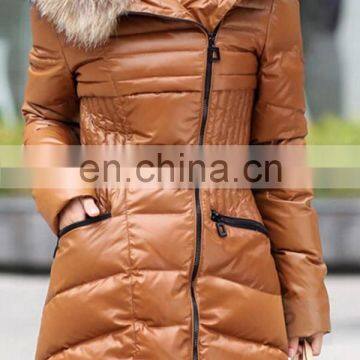 New Collection Top Quality Women Winter Long Down Coats With Fur Collar