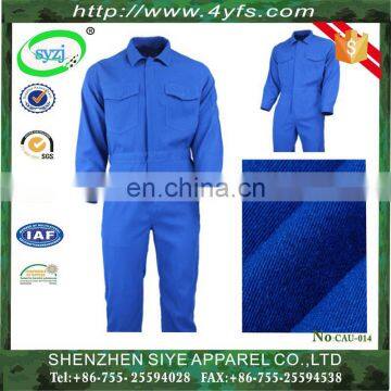 OEM Factory Pure Blue 100% cotton Safety Coverall Workwear/Engineering uniform