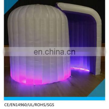 white color air dome led inflatable photo booth, inflatable photo booth enclosure