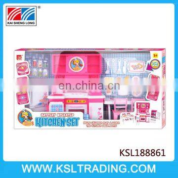 Battery operated kids kitchen toy with light and music