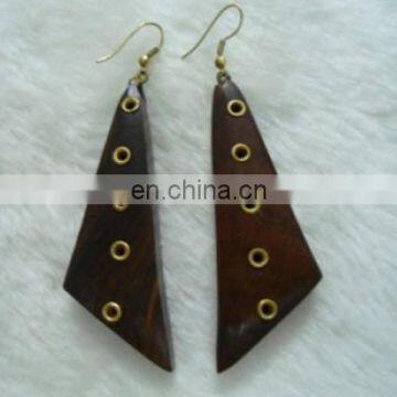 Wood Hoop Earrings, Fashion Jewellery