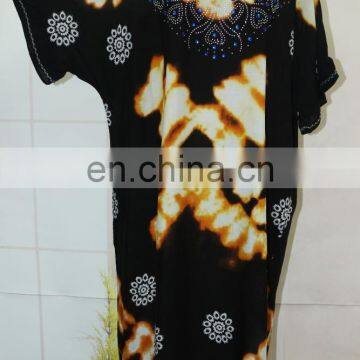 African Stone Work in Dress Guangzhou Wholesale Kaftan Style Long Kurti photo-3