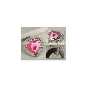 Murano art deco collection Heart shape pink crystal handbag holder