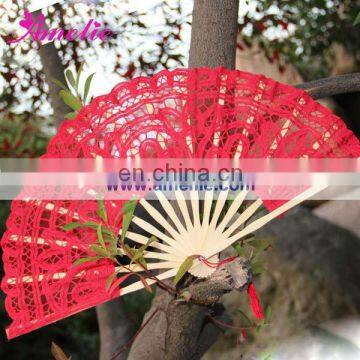 27cm Red Victorian Hand Lace Fan