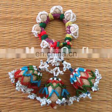 Gypsy Pom Pom Bracelet, Old Banjara Shell Bracelet - Vintage Beaded Pom Pom Bracelet photo-5