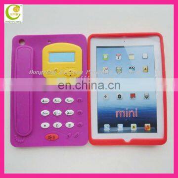 unique telephone 3d silicone case for ipad mini,soft durable silicone for ipad,wholesale high quality