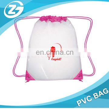 Promotion Custom Logo Screen Printed Cosmetic Waterproof Cheap Transparent Clear PVC Drawstring Travel Packaging Bag photo-4