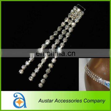 Triple Rhinestone Chain Loose Lines Connector For Swimwear