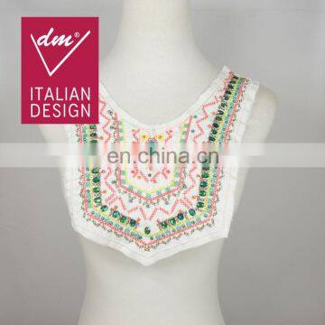 Beaded Collar rhinestones decorated neck line