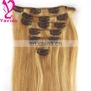 high quality long cheap 100% human hair clip in hair extension alibaba china