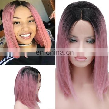 High quality hair preplucked PINK women hair wig